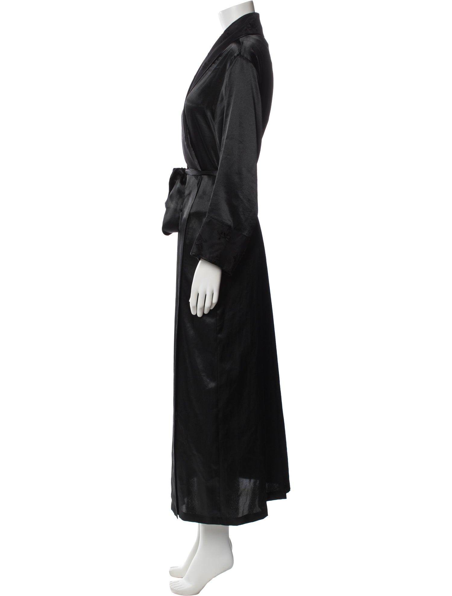Oscar de la Renta Embroidered Accent Robe