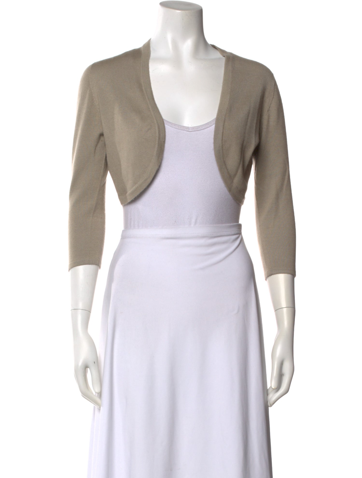 Oscar de la Renta Wool Open Front Sweater