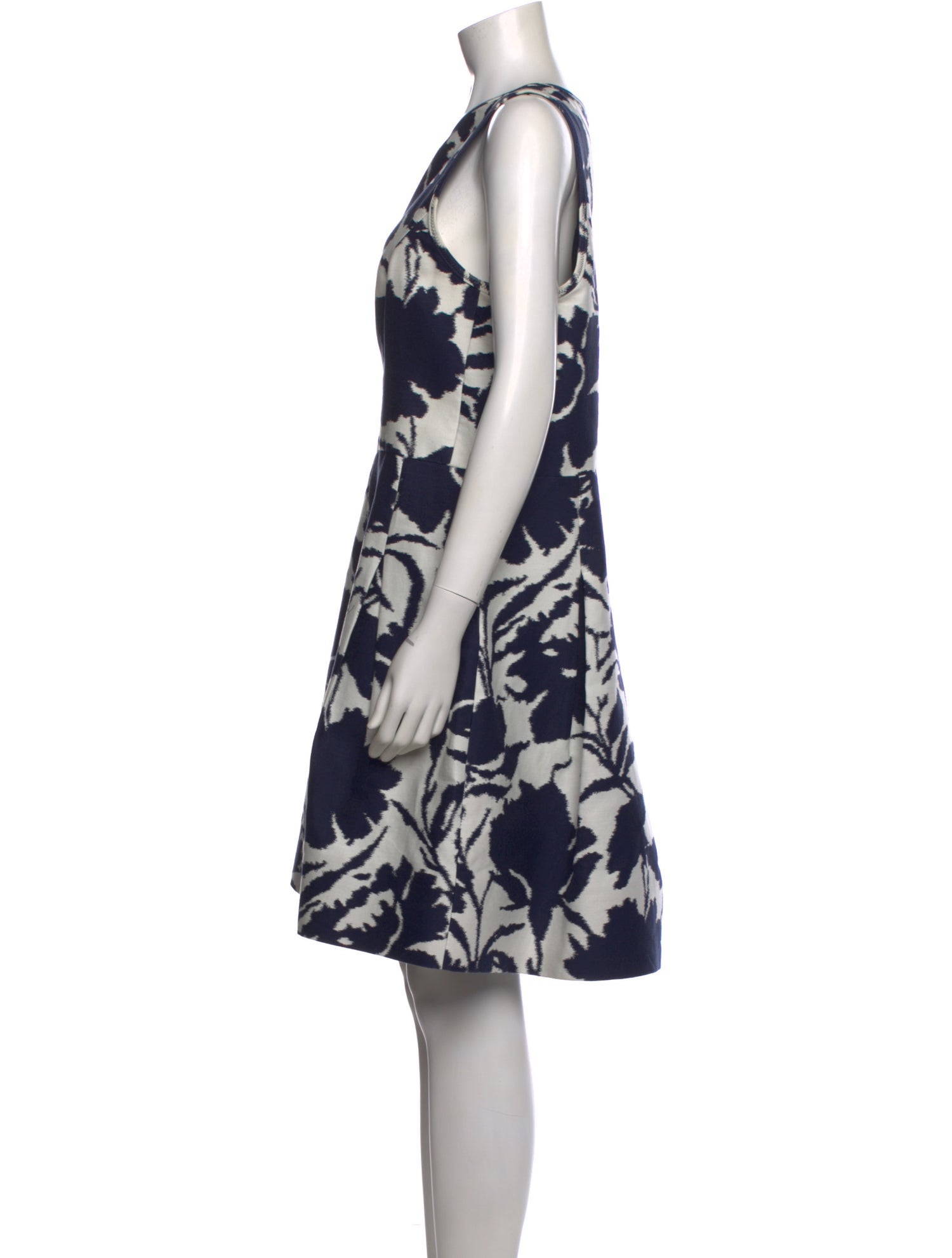 Oscar de la Renta Floral Print Knee-Length Dress