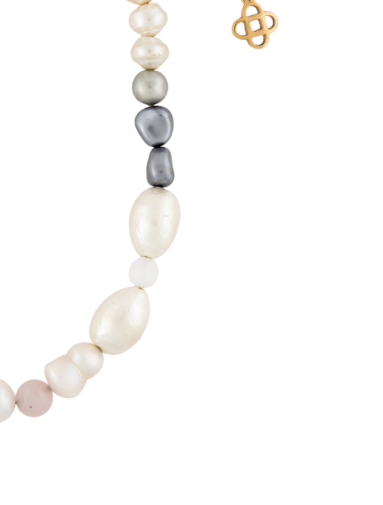 Oscar de la Renta Faux Pearl & Stone Bead Strand Necklace