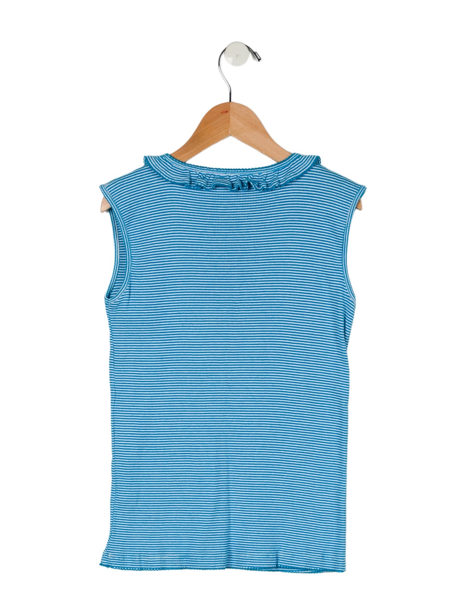 Oscar de la Renta Kids Girls' Blue Striped Sleeveless Top