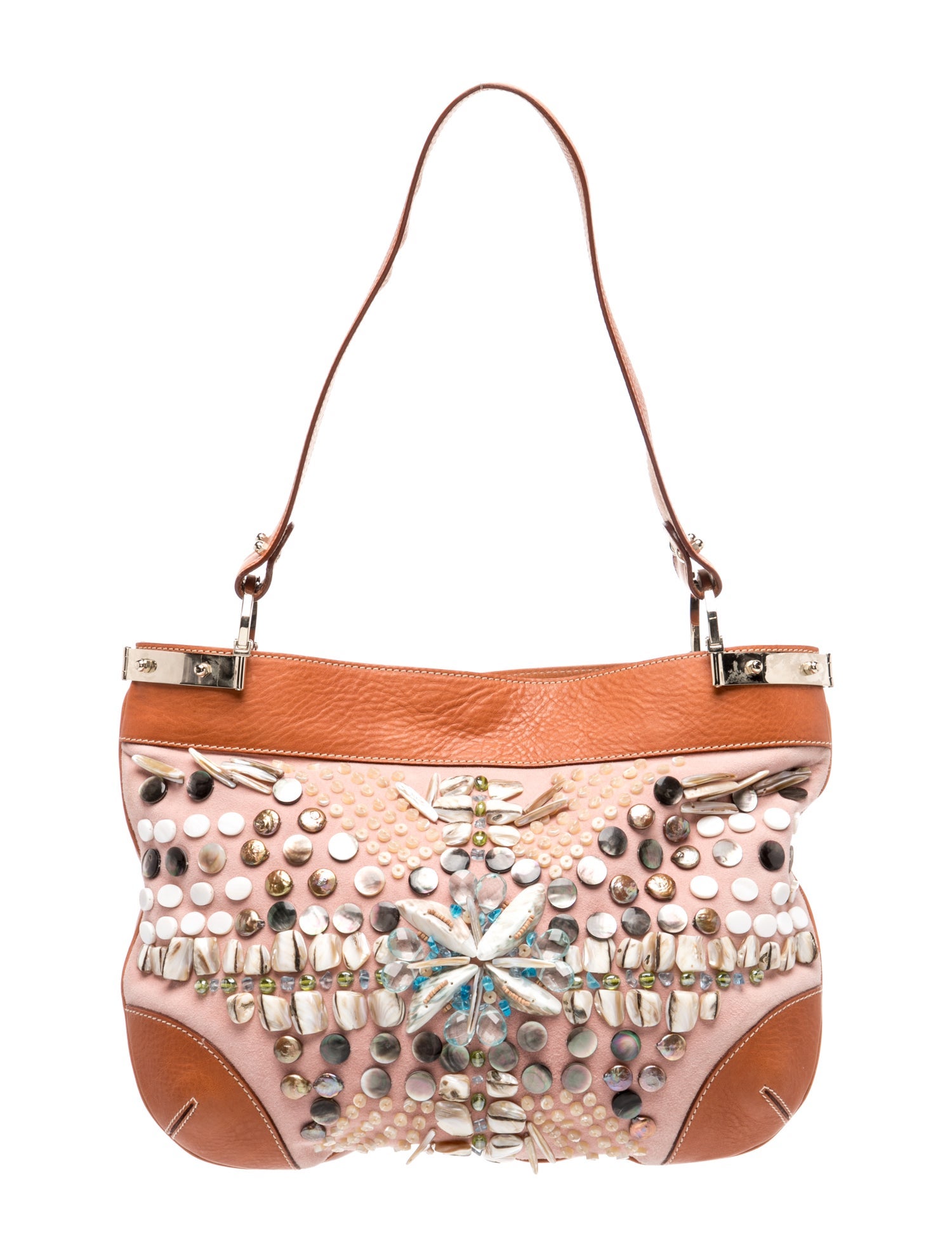 Oscar de la Renta Suede Shoulder Bag