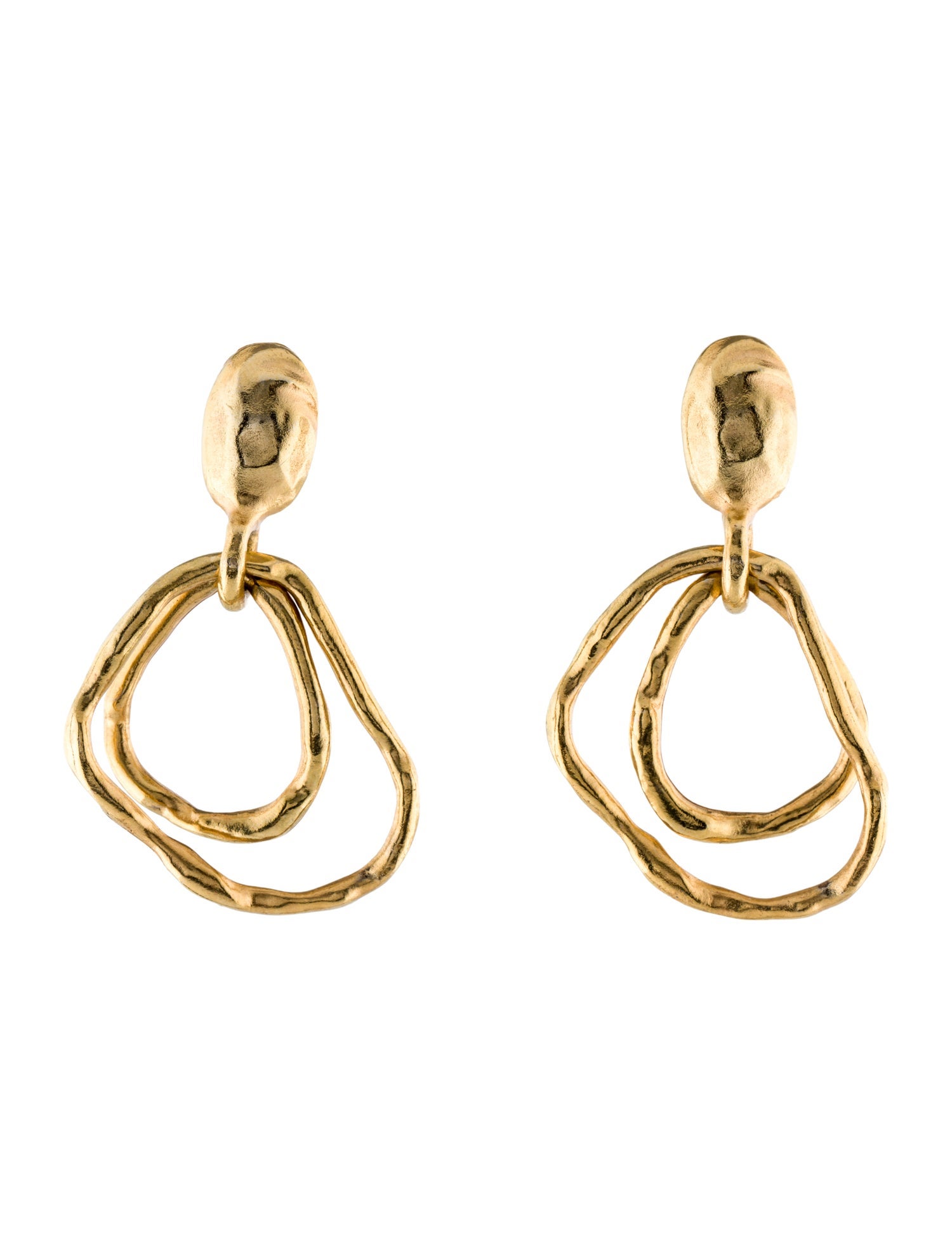 Oscar de la Renta Asymmetrical Clip-On Earrings