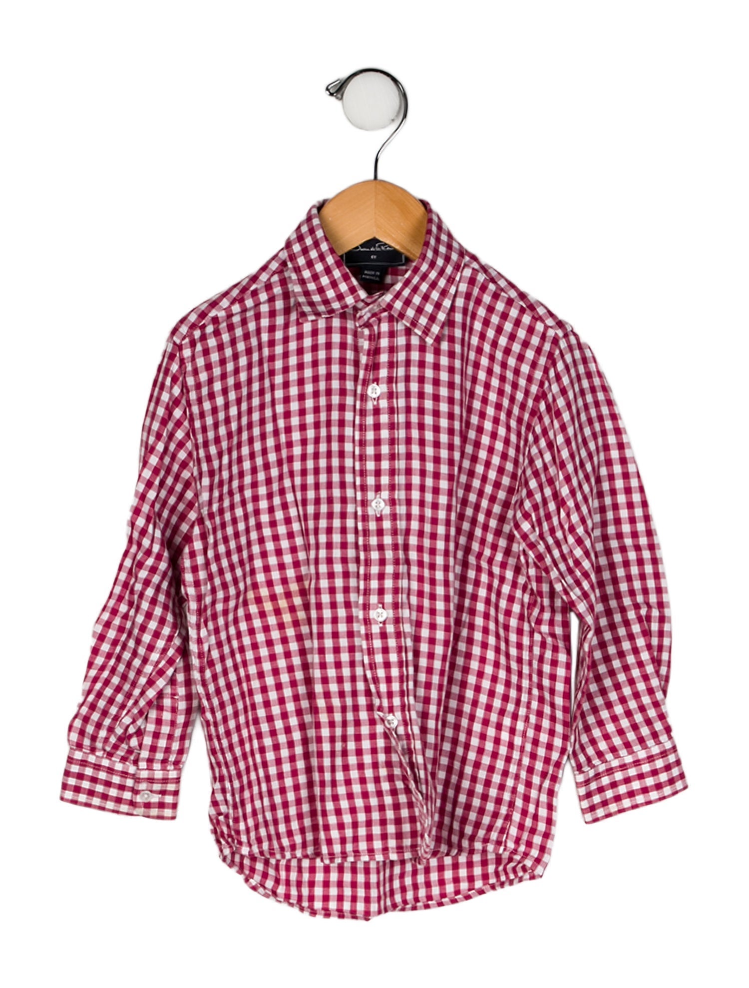 Oscar de la Renta Long Sleeve Check Shirt