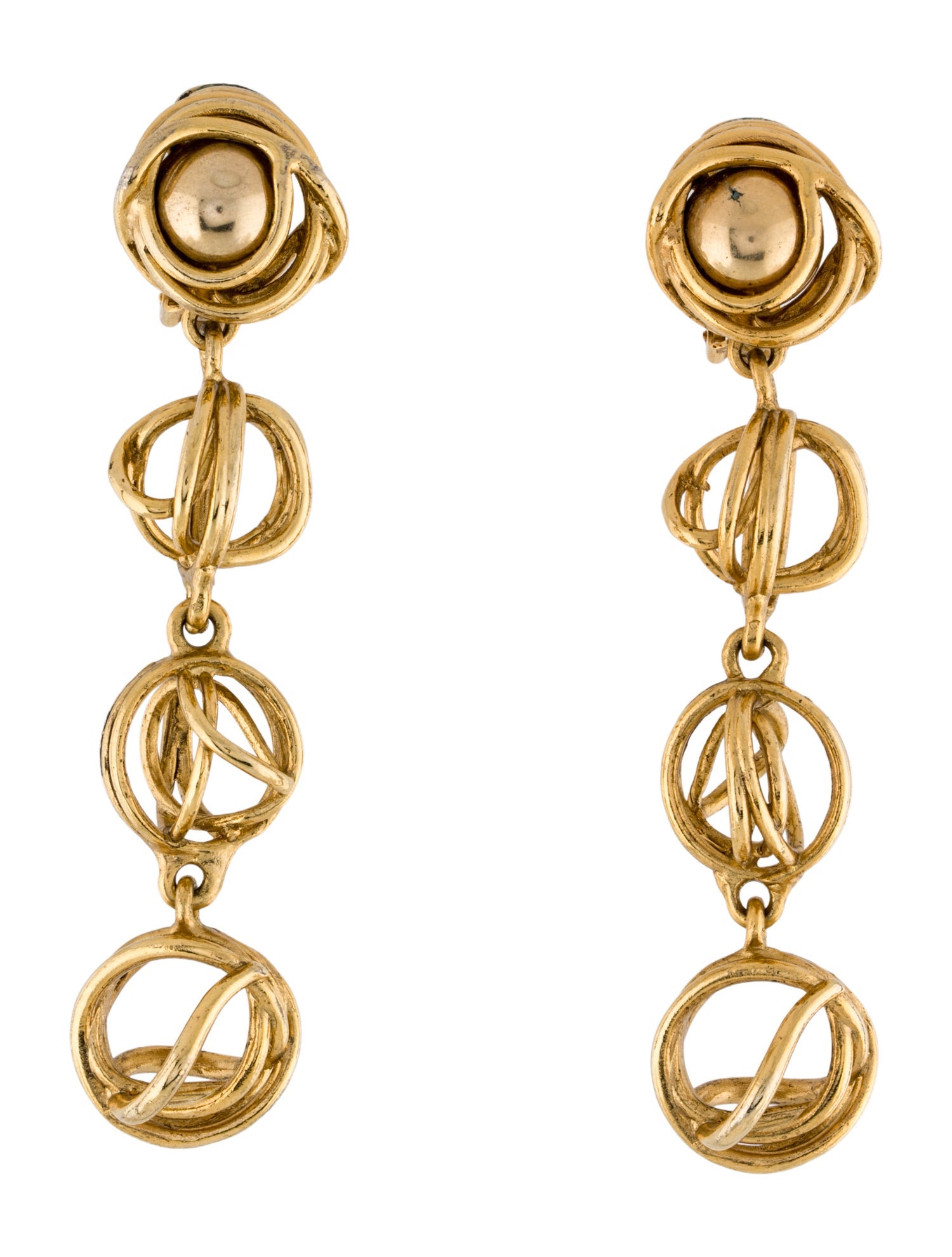 Oscar de la Renta Clip-On Drop Earrings