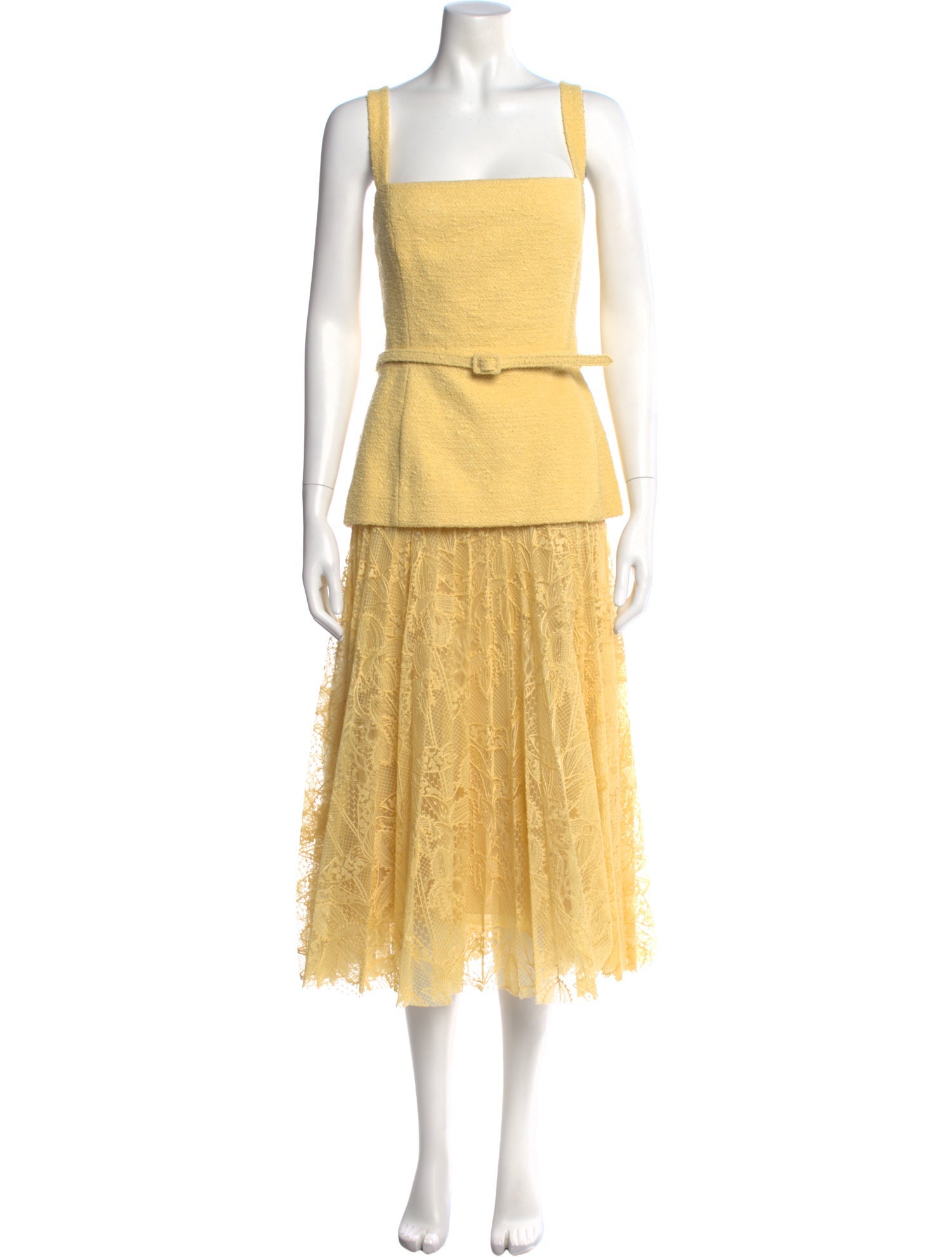 Oscar de la Renta Square Neckline Long Dress