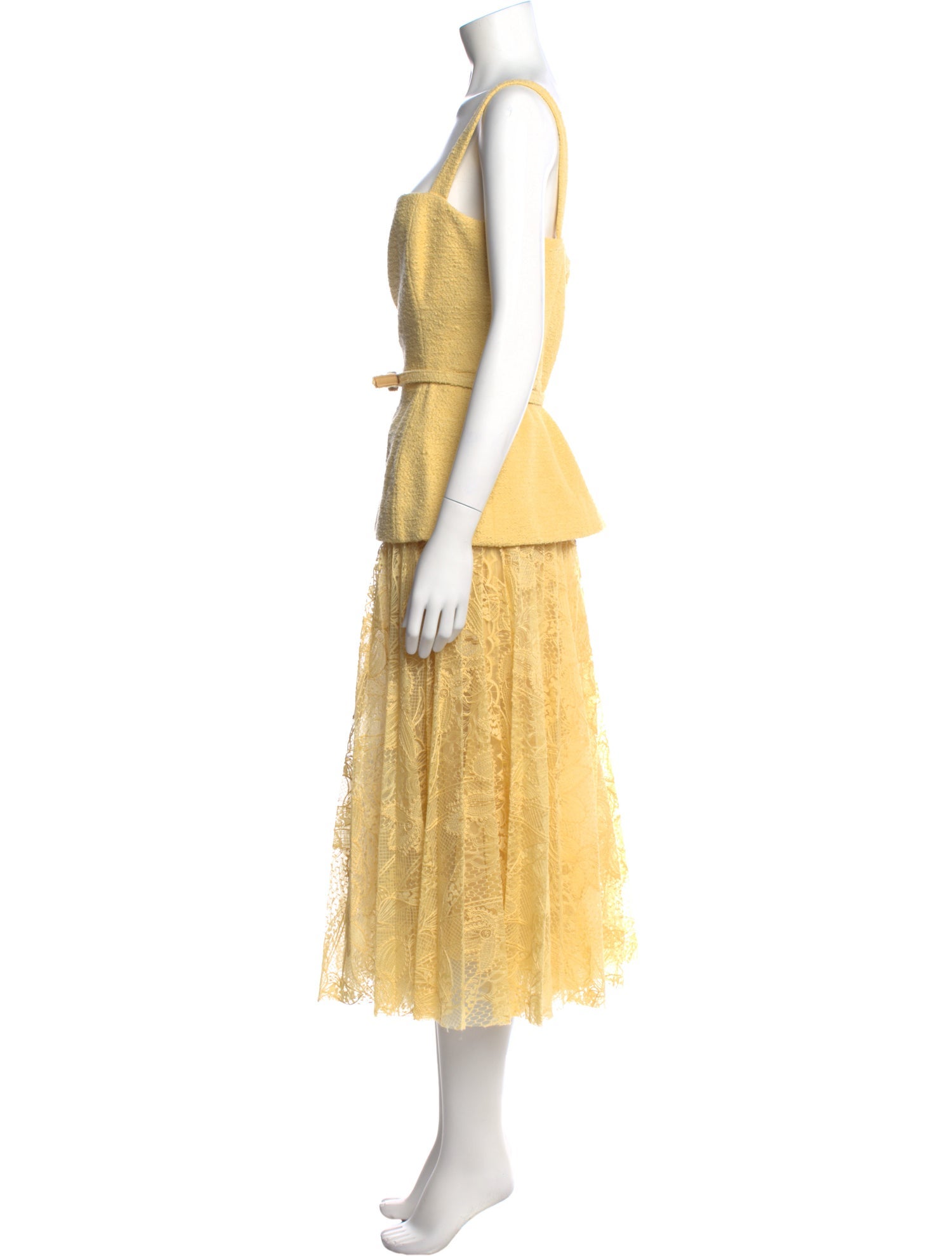 Oscar de la Renta Square Neckline Long Dress