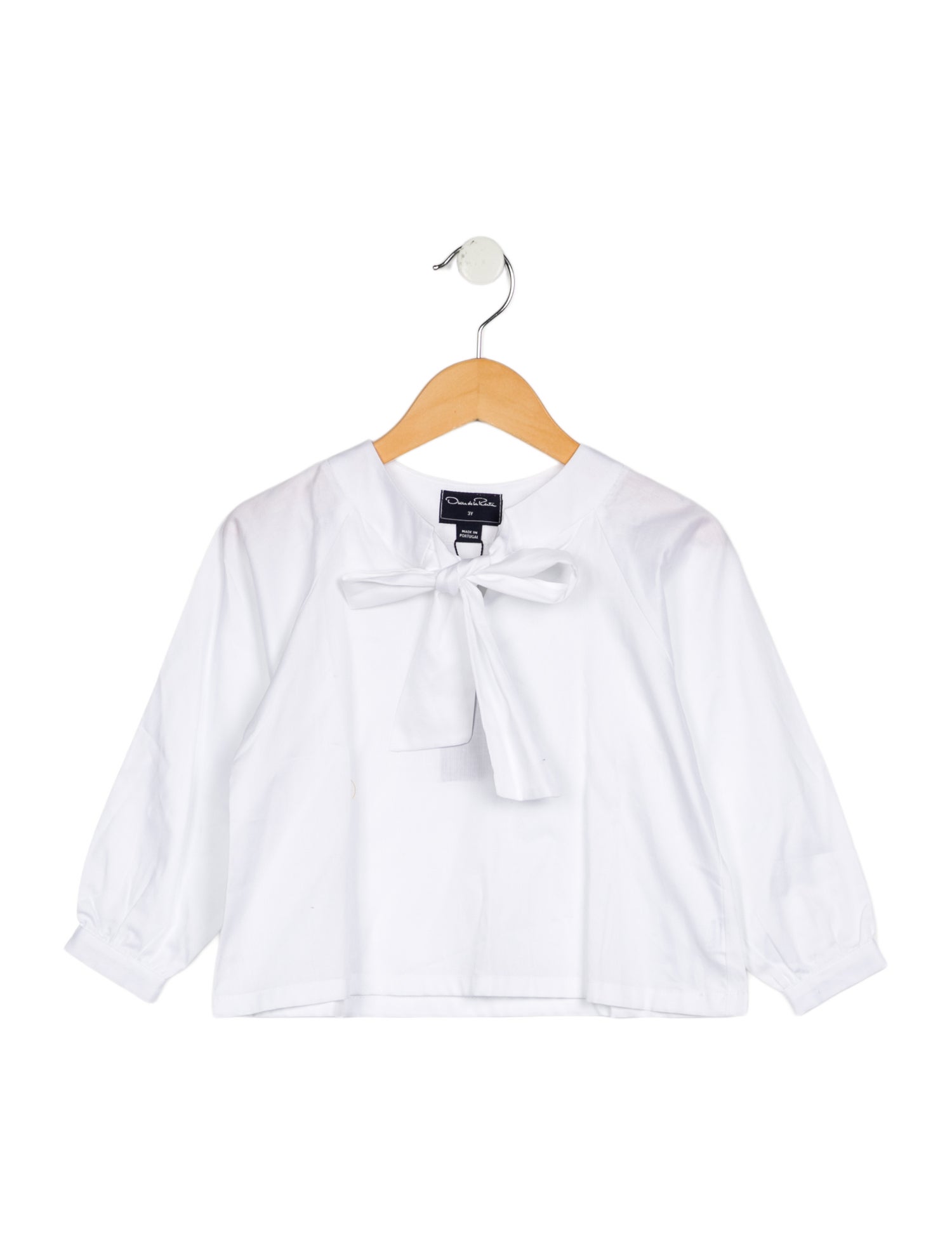 Oscar de la Renta Toddler Girls' Solid Long-Sleeve Blouse w/Tags