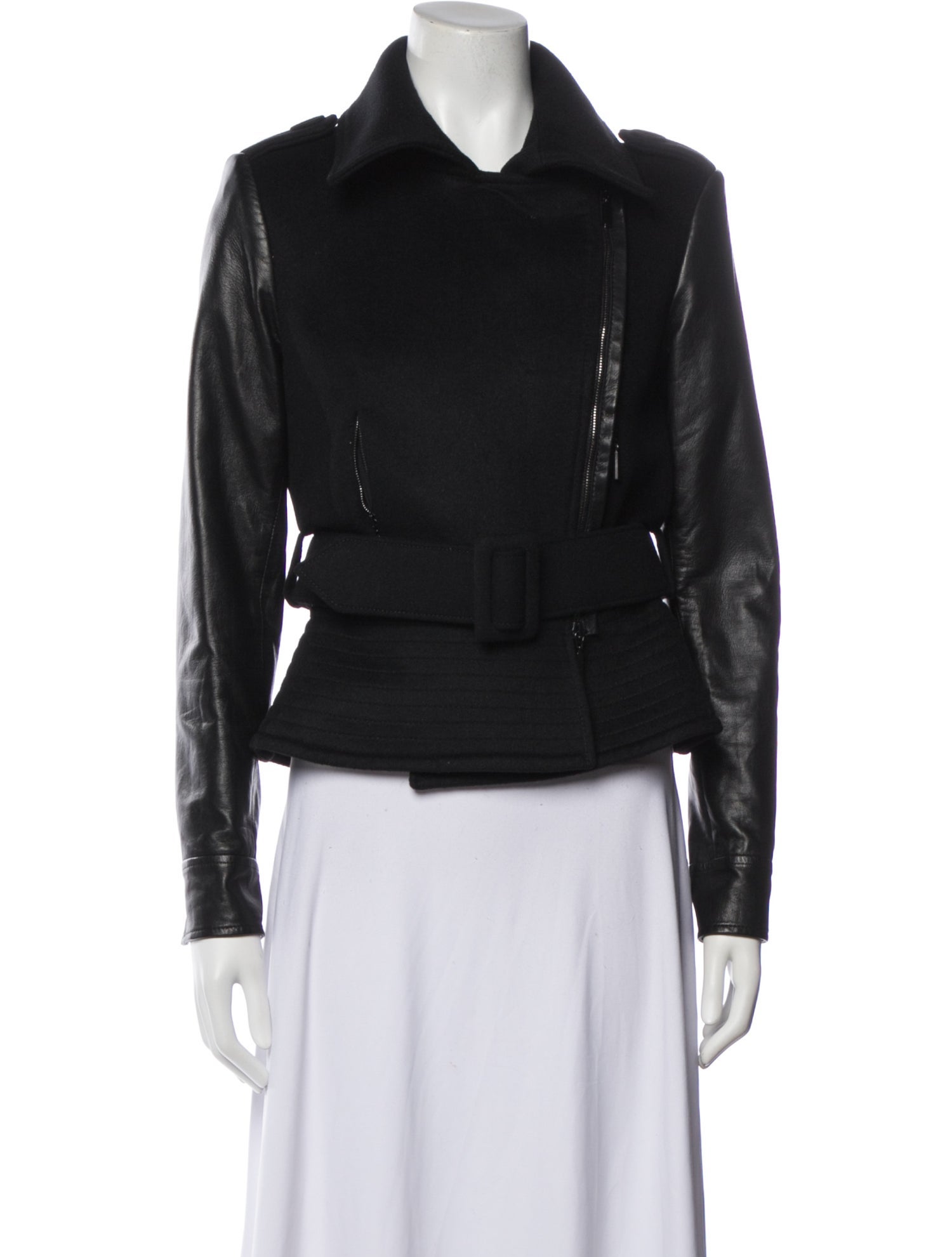 Oscar de la Renta Wool Biker Jacket