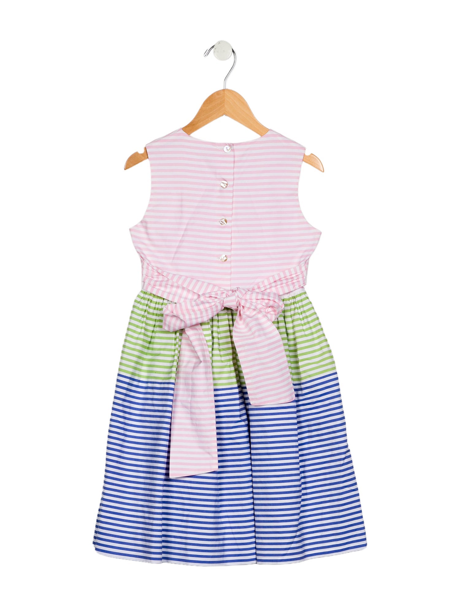 Oscar de la Renta Girls Pattern Printed Button Closure Dress