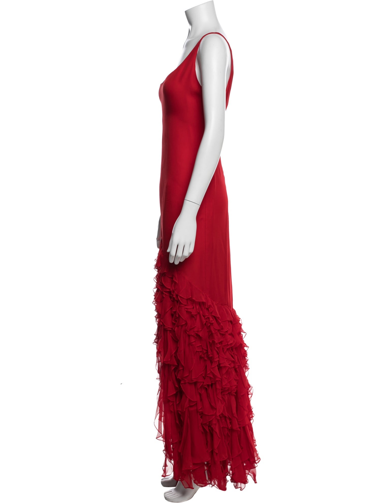 Oscar de la Renta Square Neckline Long Dress