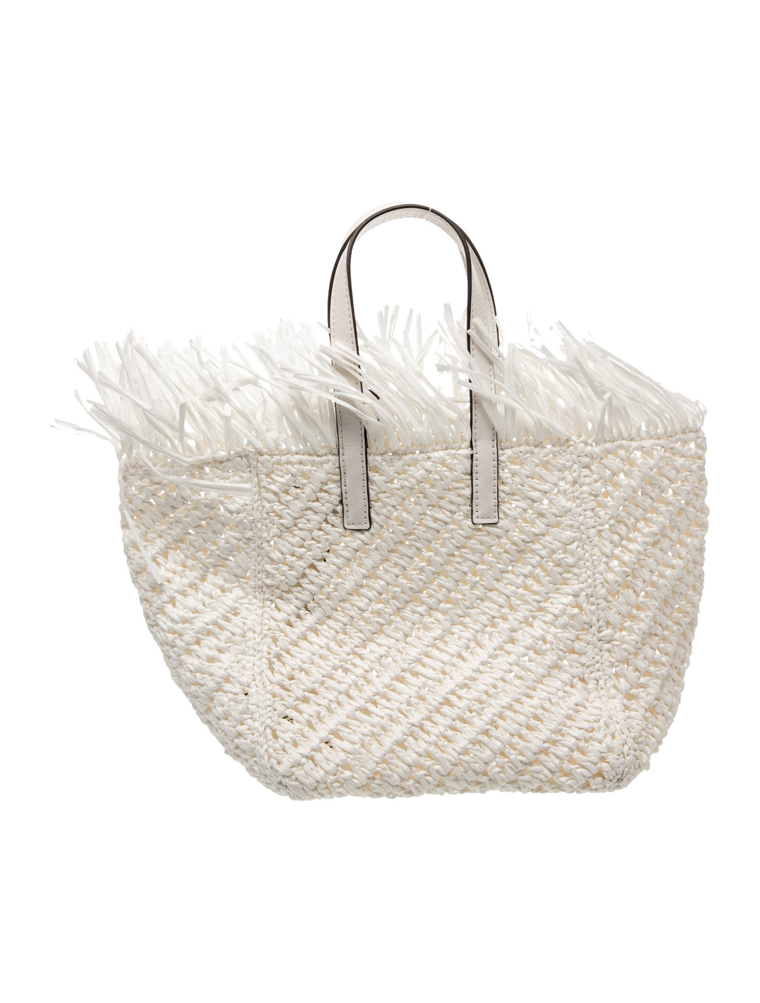 Oscar de la Renta Raffia Top Handle Bag