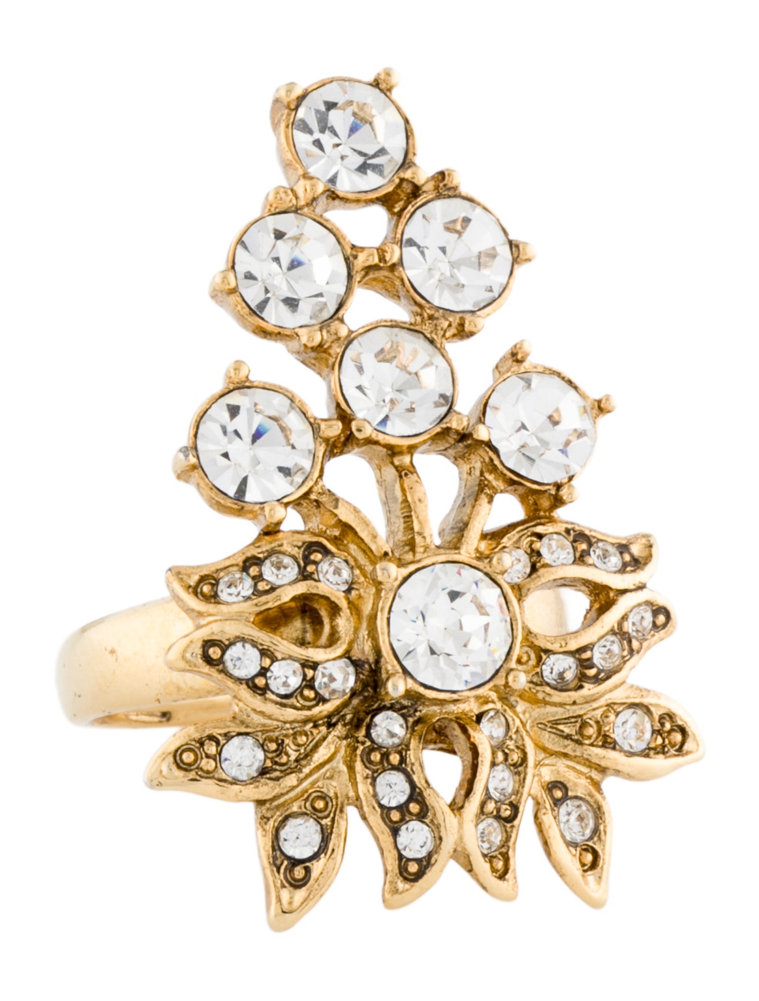 Oscar de la Renta Crystal Cocktail Ring
