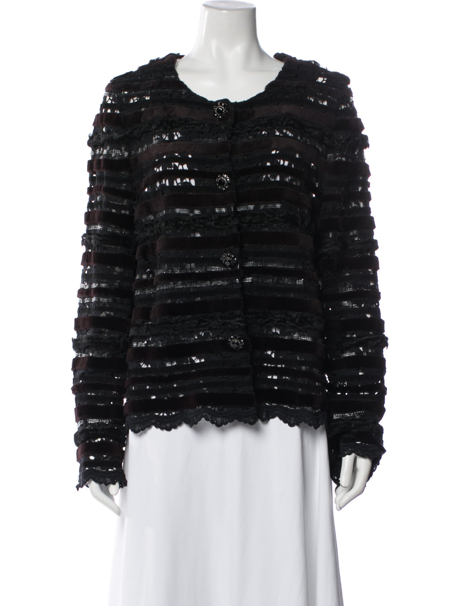 Oscar de la Renta Tweed Pattern Jacket