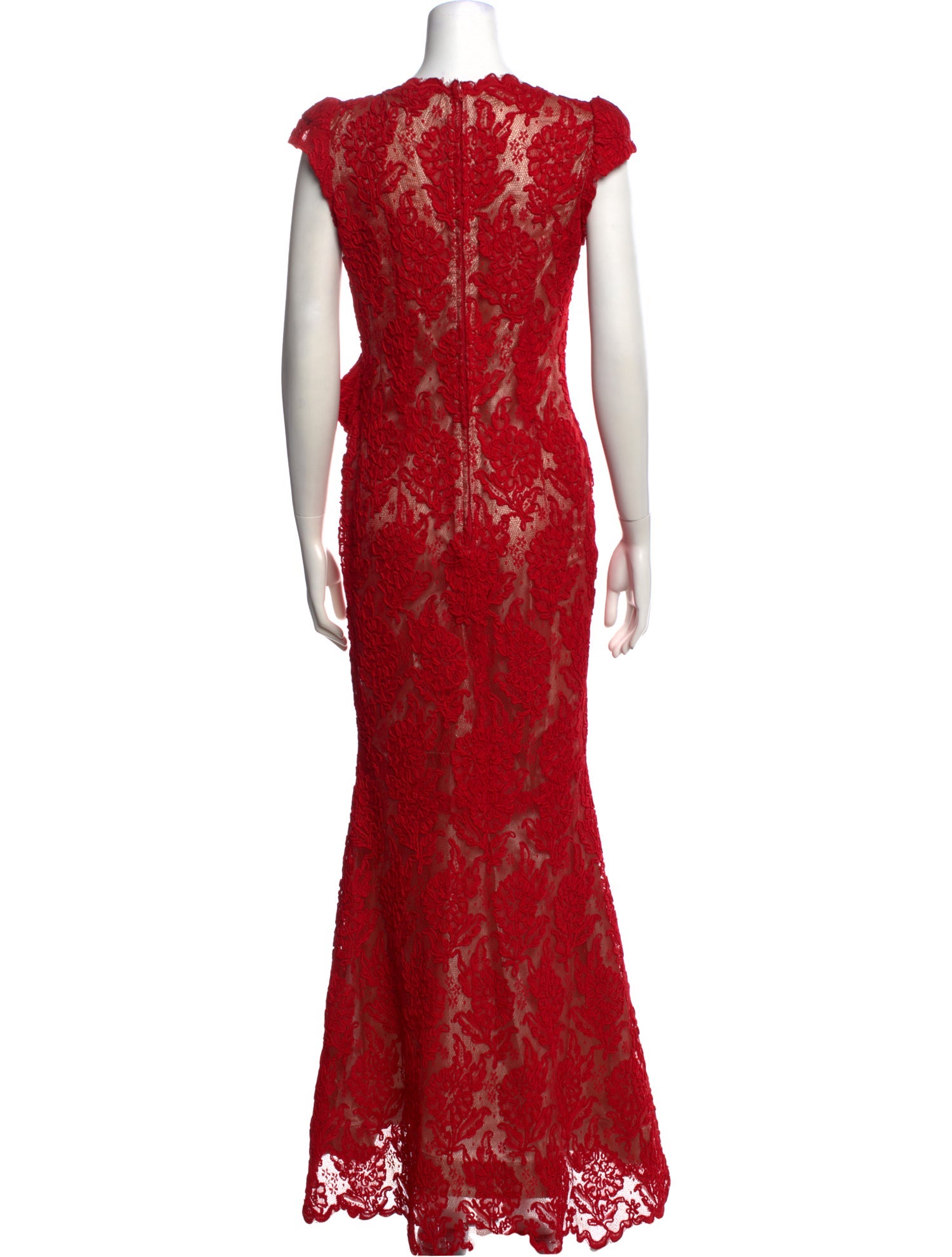 oscar de la renta red lace dress Guipure lace cocktail dress in red - Oscar De La Renta