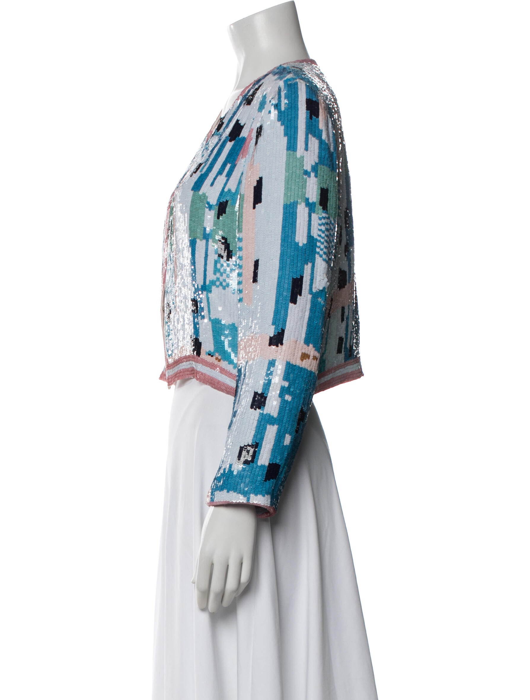Oscar de la Renta Silk Patterned Evening Jacket