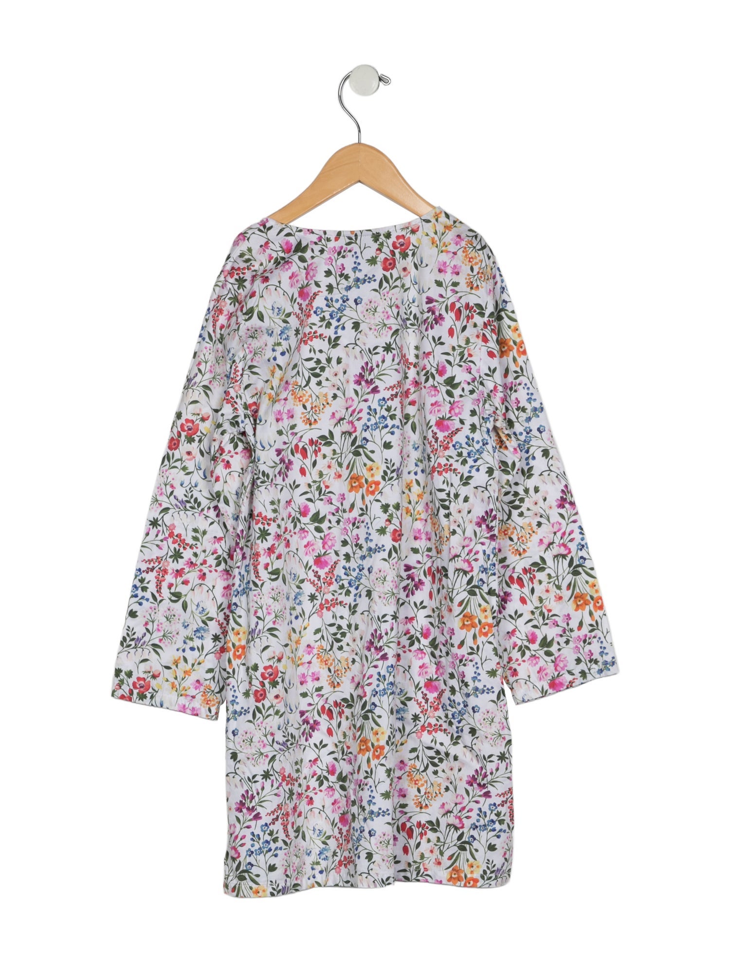 Oscar de la Renta Girls' Floral Long-Sleeve Dress