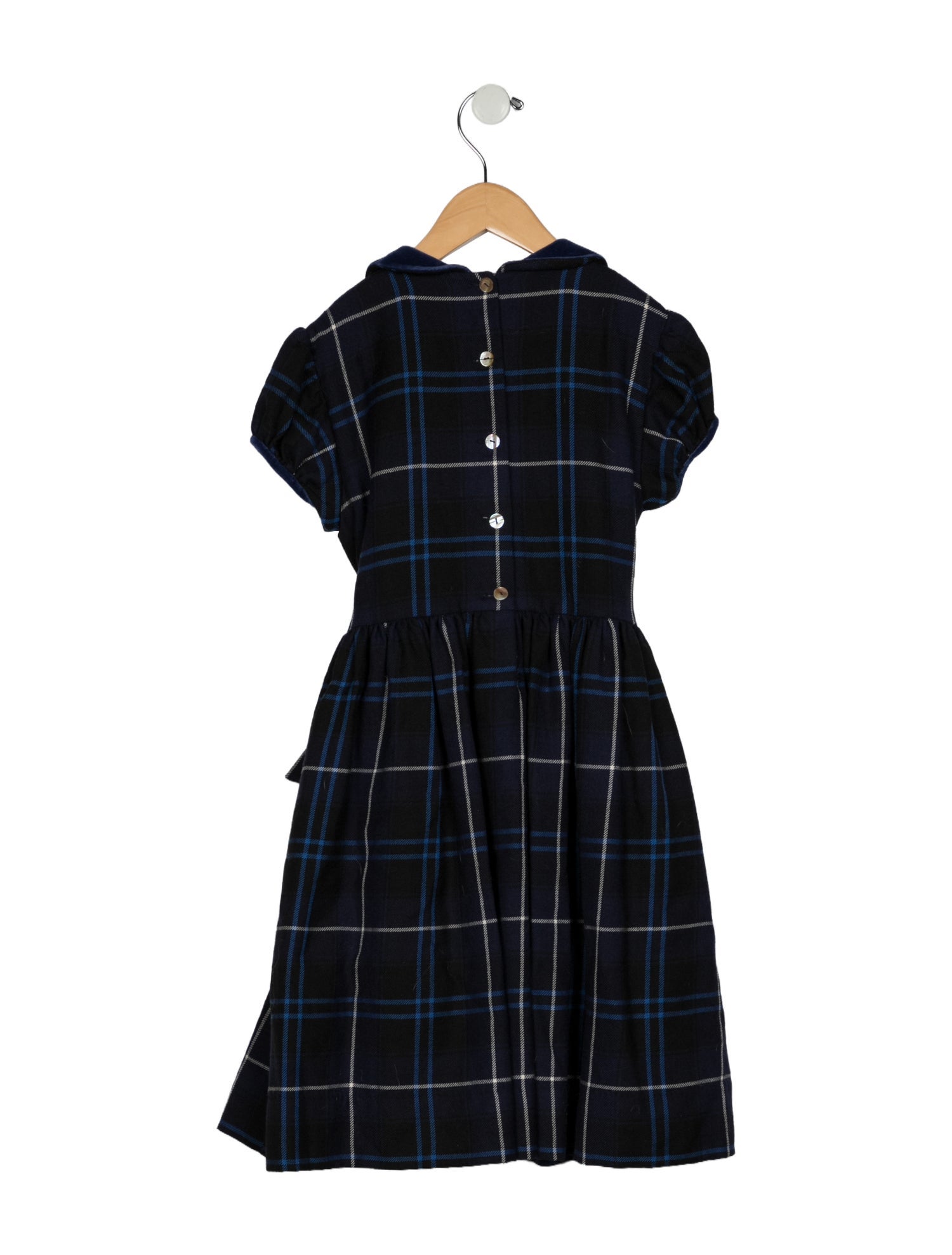 Oscar de la Renta Kids' Girls Tartan Short-Sleeve Dress