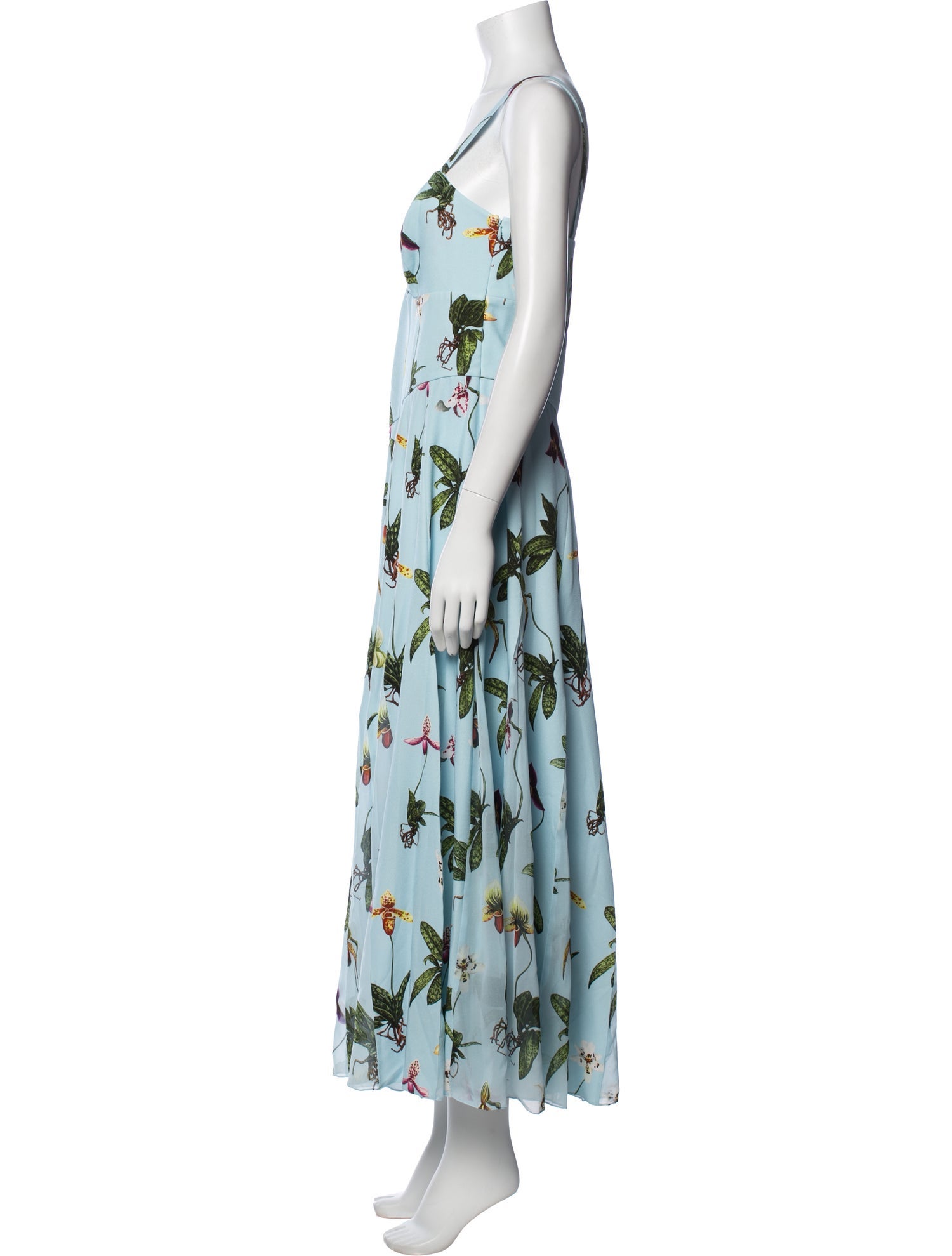 Oscar de la Renta Floral Print Midi Length Dress w/ Tags