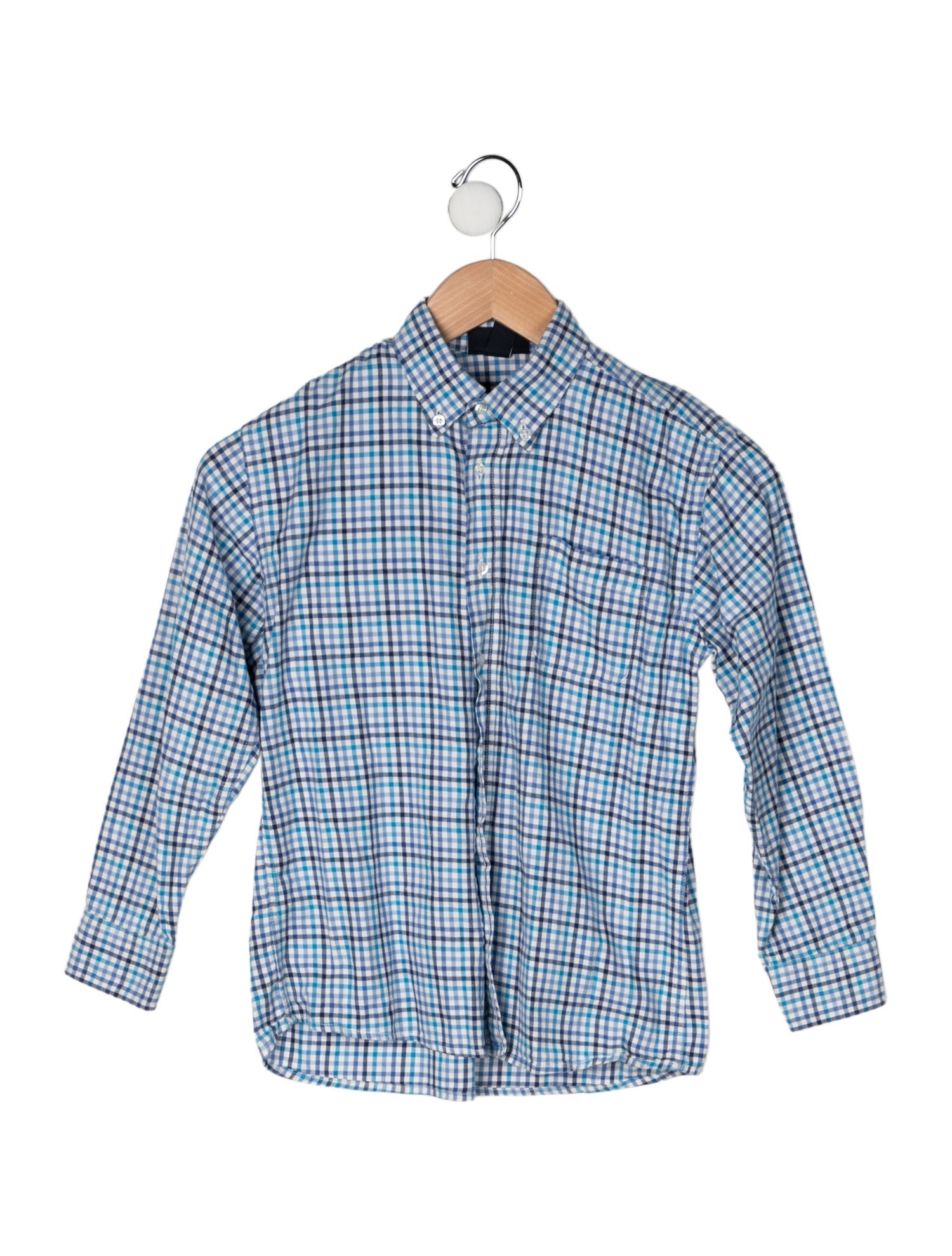 Oscar de la Renta Cotton Check Long Sleeve Shirt