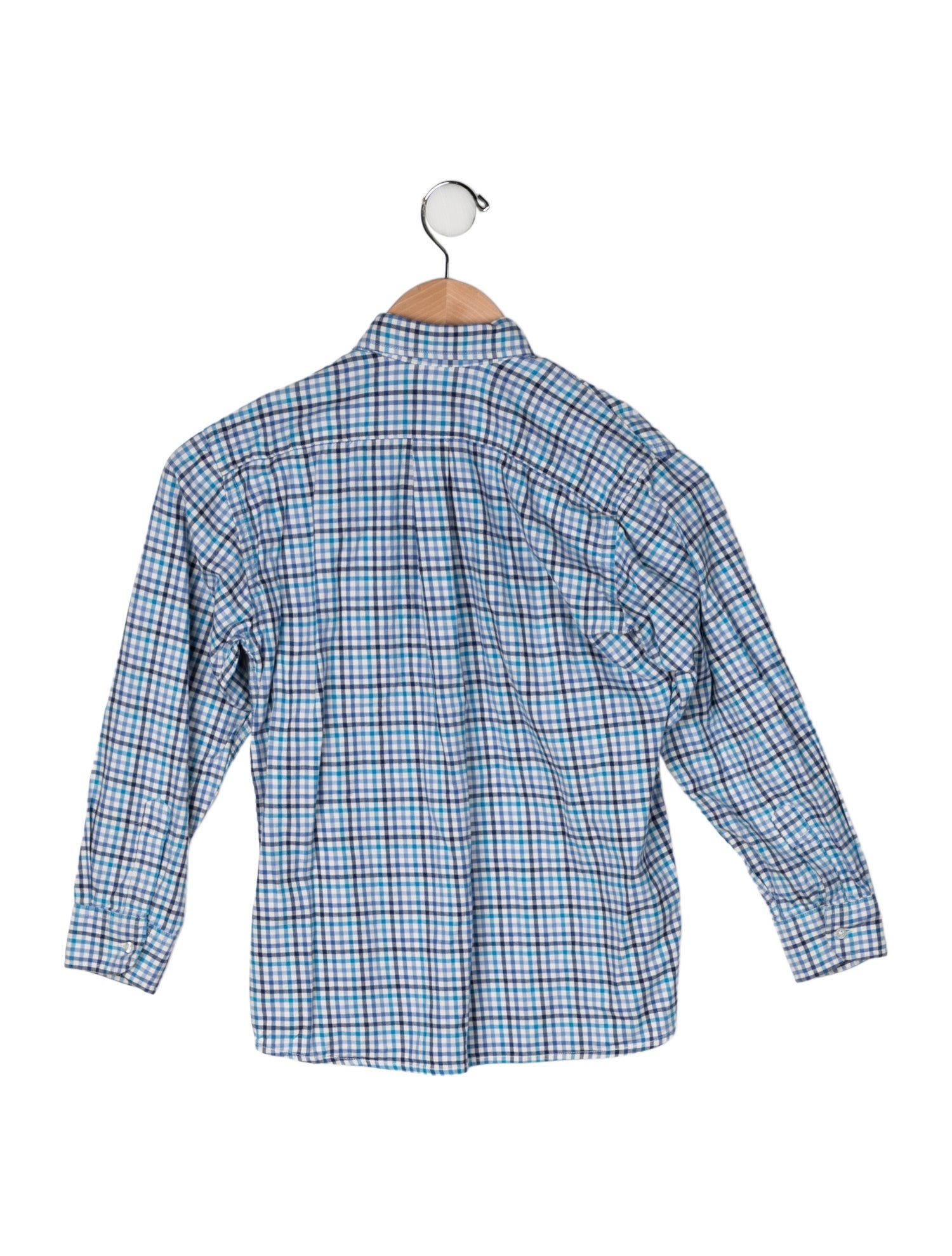 Oscar de la Renta Cotton Check Long Sleeve Shirt
