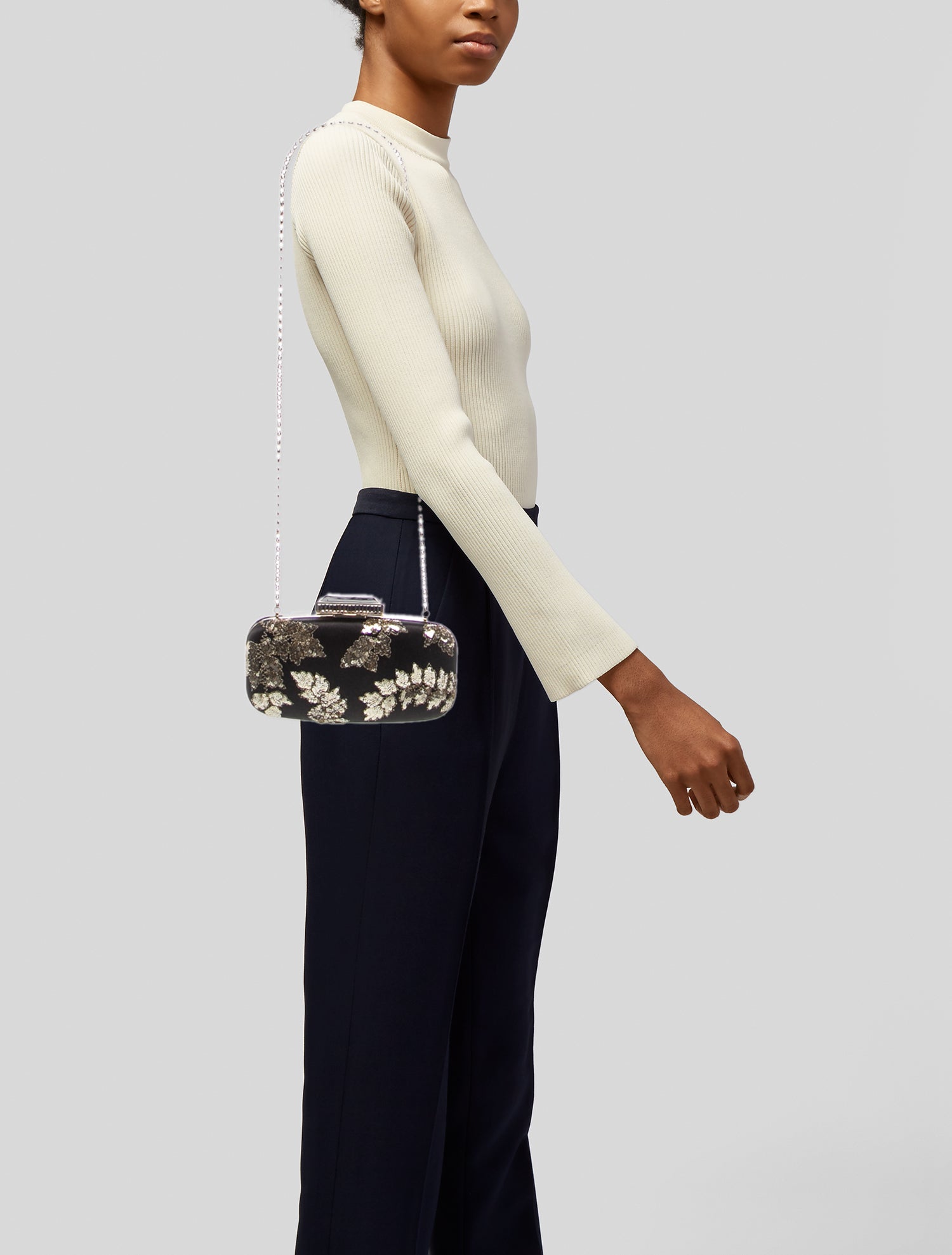 Prada Satin Kiss-Lock Evening Bag - Black Evening Bags, Handbags