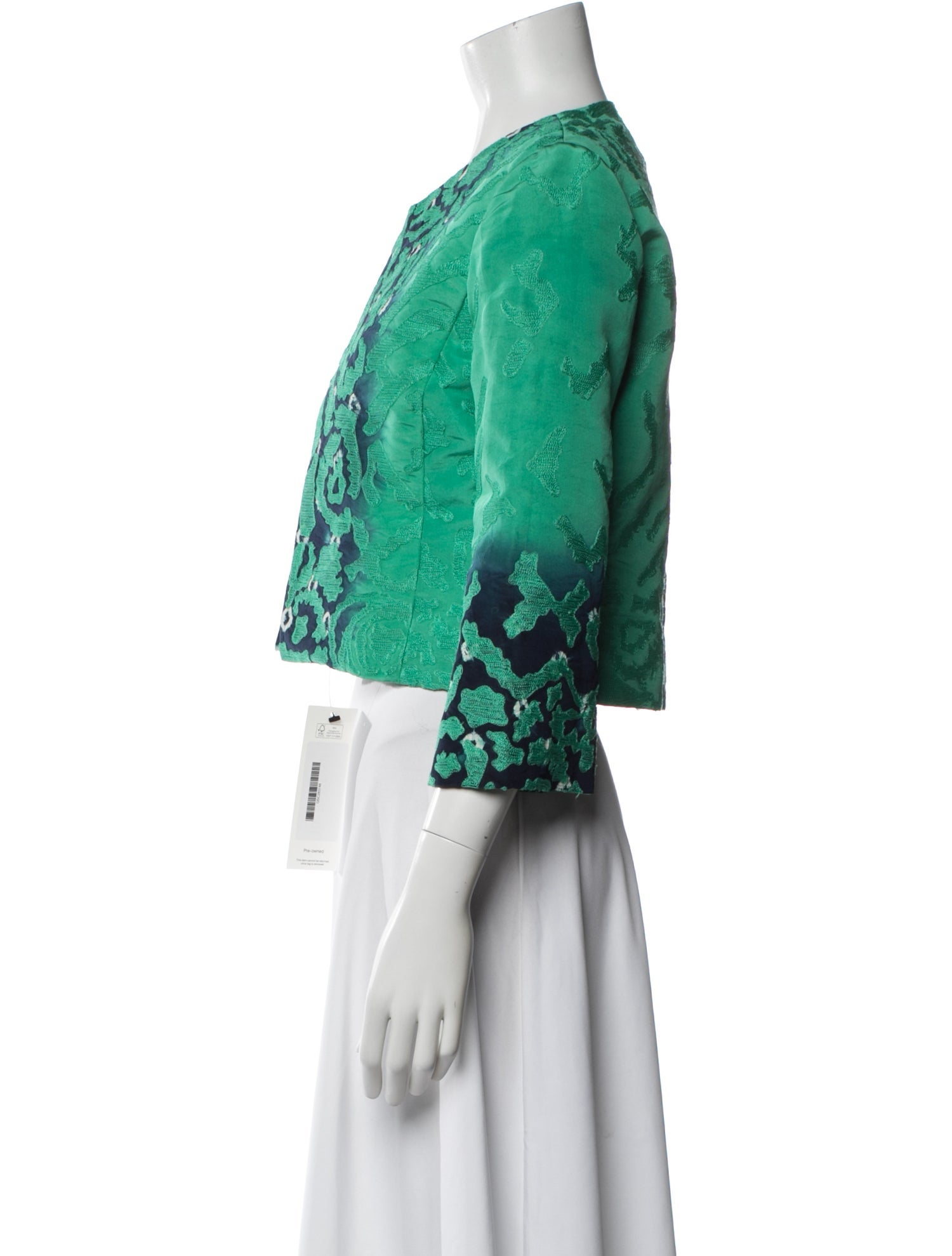 Oscar de la Renta Silk Patterned Jacket