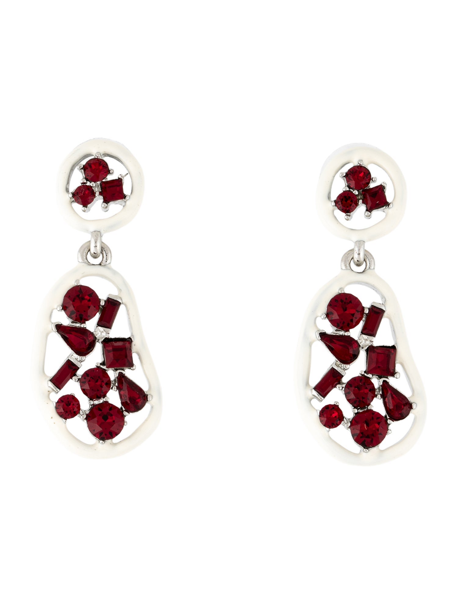 Oscar de la Renta Crystal & Enamel Drop Earring
