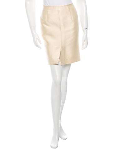 Oscar de la Renta Creme Knee-Length Skirt