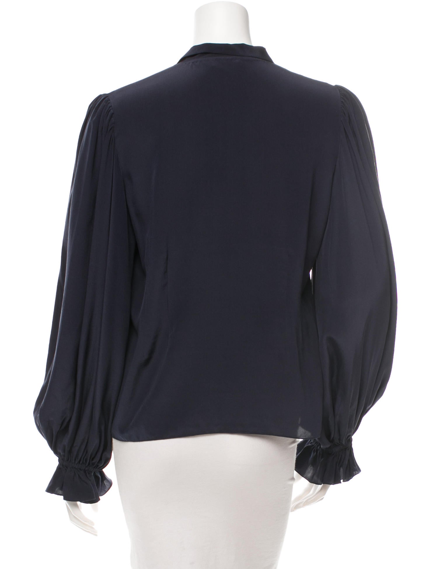 Oscar de la Renta Silk Snap Closure Top Clothing OSC39166 The RealReal