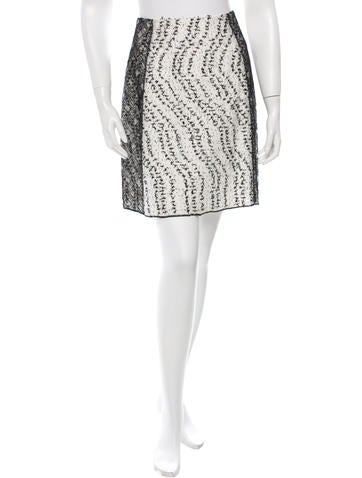 Oscar de la Renta Spring 2015 Lace-Paneled Skirt w/ Tags