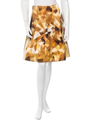Oscar de la Renta Printed A-Line Skirt w/ Tags