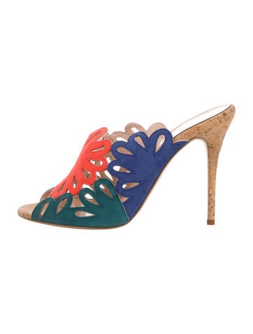 Oscar de la Renta Jelia Laser Cut Slide Sandals