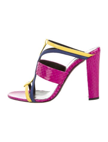 Oscar de la Renta Snakeskin Lonni Sandals