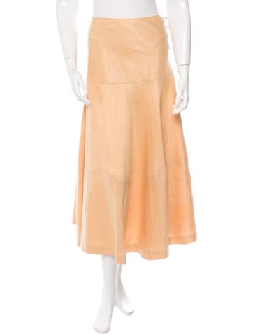 Oscar de la Renta Lace Up Flared Skirt