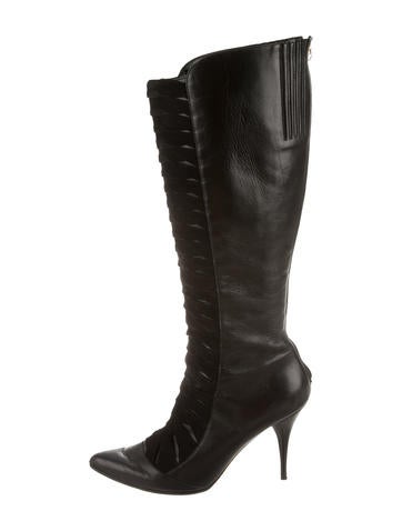 Oscar de la Renta Woven Knee-High Boots
