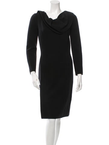 Oscar de la Renta Wool Draped Dress
