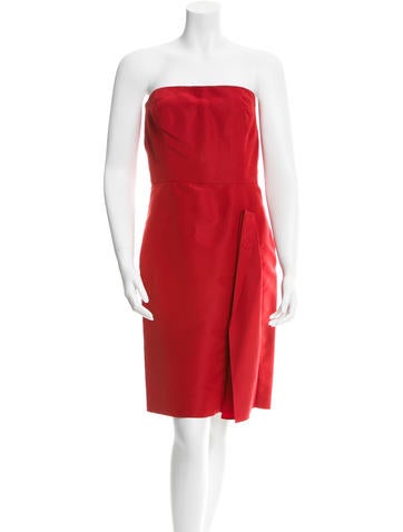 Oscar de la Renta Silk Strapless Dress