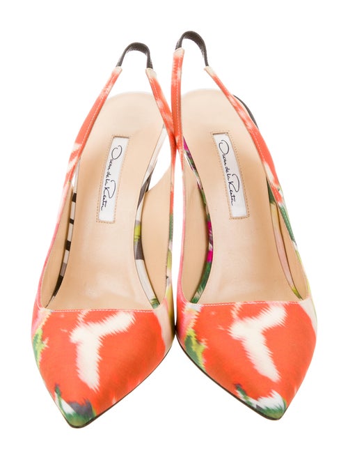 Oscar de la Renta Laura Floral Slingback Pumps