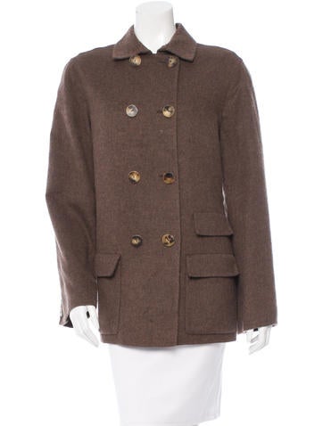 Oscar de la Renta Double-Breasted Wool Coat