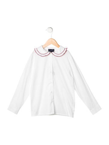 Oscar de la Renta Girls' Long Sleeve Button-Up Top w/ Tags