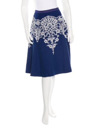 Oscar de la Renta Embroidered Circle Skirt