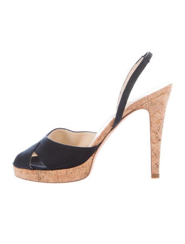 Oscar de la Renta Canvas Slingback Sandals