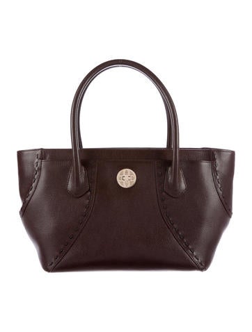 Oscar de la Renta Pebbled Leather Tote