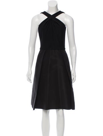 Oscar de la Renta Knot-Accented Midi Dress