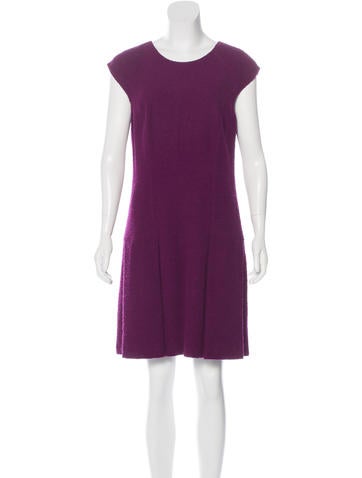 Oscar de la Renta Wool Pleated Dress