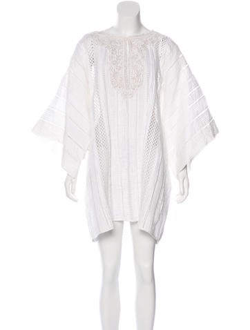 Oscar de la Renta Embroidered Linen Dress