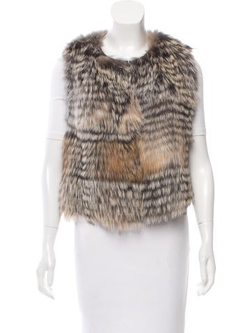 Oscar de la Renta Fur V-Neck Vest w/ Tags