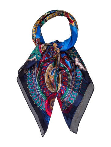 Oscar de la Renta Ornate Silk Scarf