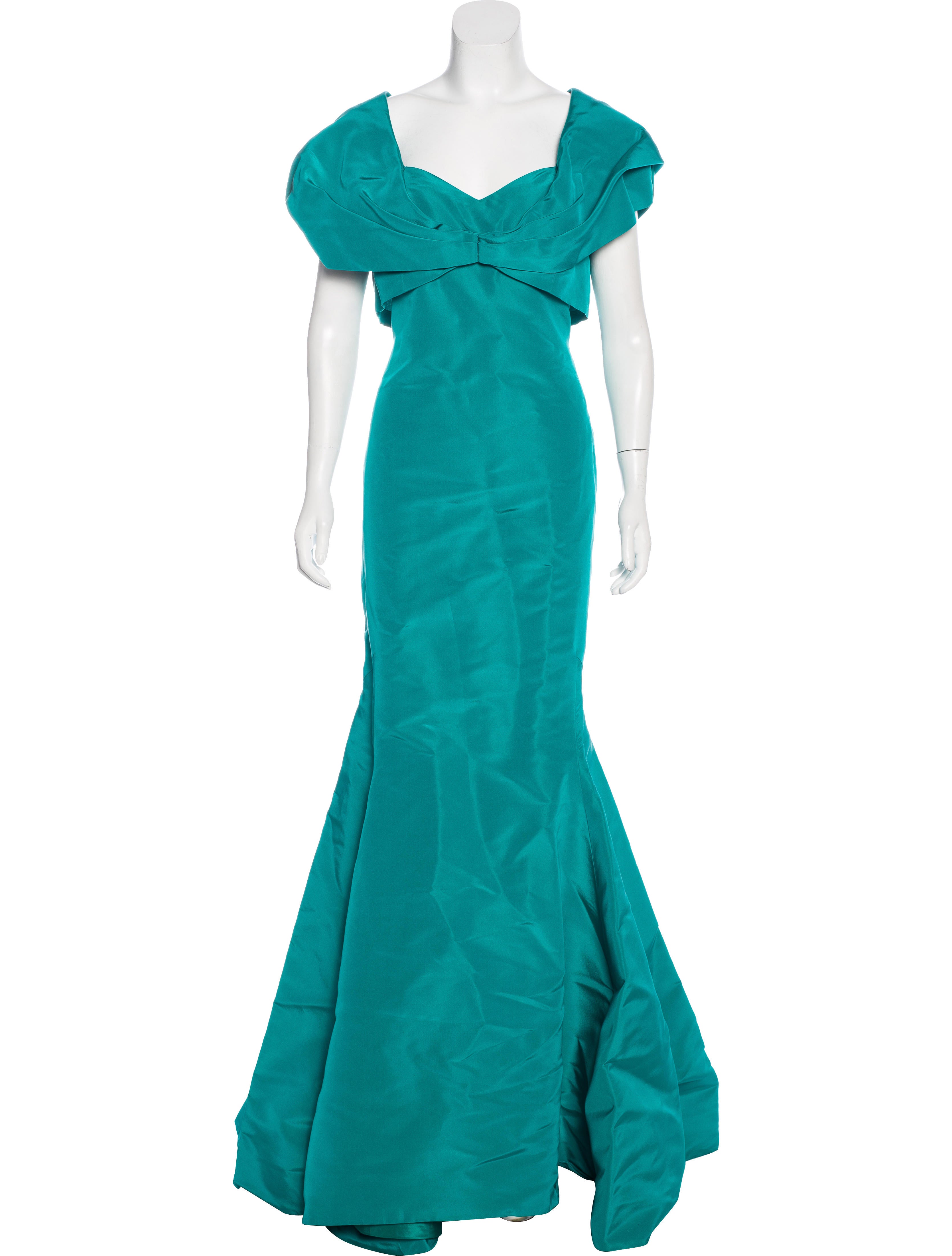 Oscar de la Renta Silk Pleated Gown
